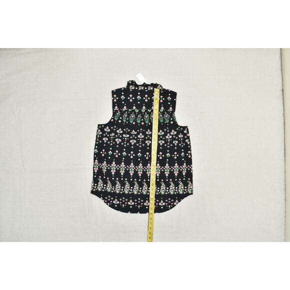 Ann Taylor Blouse Womens Medium Sleeveless Floral Button Front Top New - Picture 5 of 8